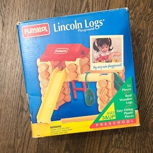 Vintage Lincoln Logs Playground Set 1992/1993 COMPLETE with Box Playskool Toy